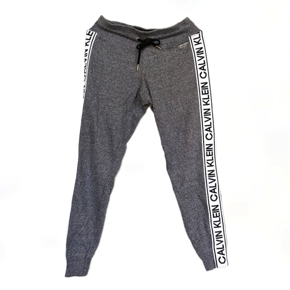 Calvin Klein Performance Capri Joggers Drawstring Waist Logo Stripe Side Tape XS - Picture 1 of 8